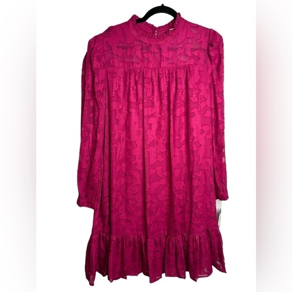 NWT Tommy Hilfiger Shift Chiffon Long Sleeve Mock Neck Dress Size 4 - Picture 3 of 11